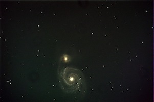 A photo of the Whirlpool Galaxy.